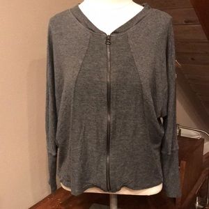 Zara zip up long sleeve T blouse